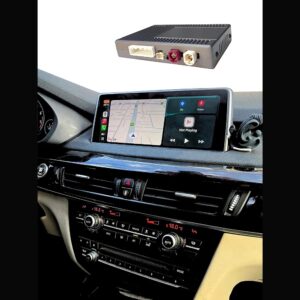 Wireless Apple CarPlay interface installed on BMW X6 iDrive screen in Dubai by Weiss Auto Concept