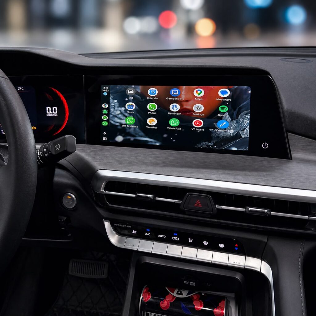 Wireless Android Auto running on 2025 Changan CS35 Plus factory screen — installed by Weiss Auto Concept Dubai
