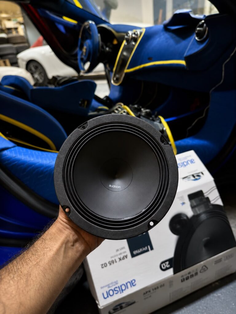 Audison Prima 2-ohm component speaker fitted to a McLaren 720S in Dubai