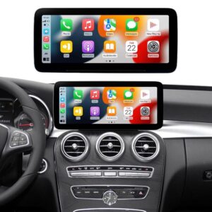 Mercedes C-Class 10.25-inch Android screen with Apple CarPlay installed in Dubai by Weiss Auto Concept