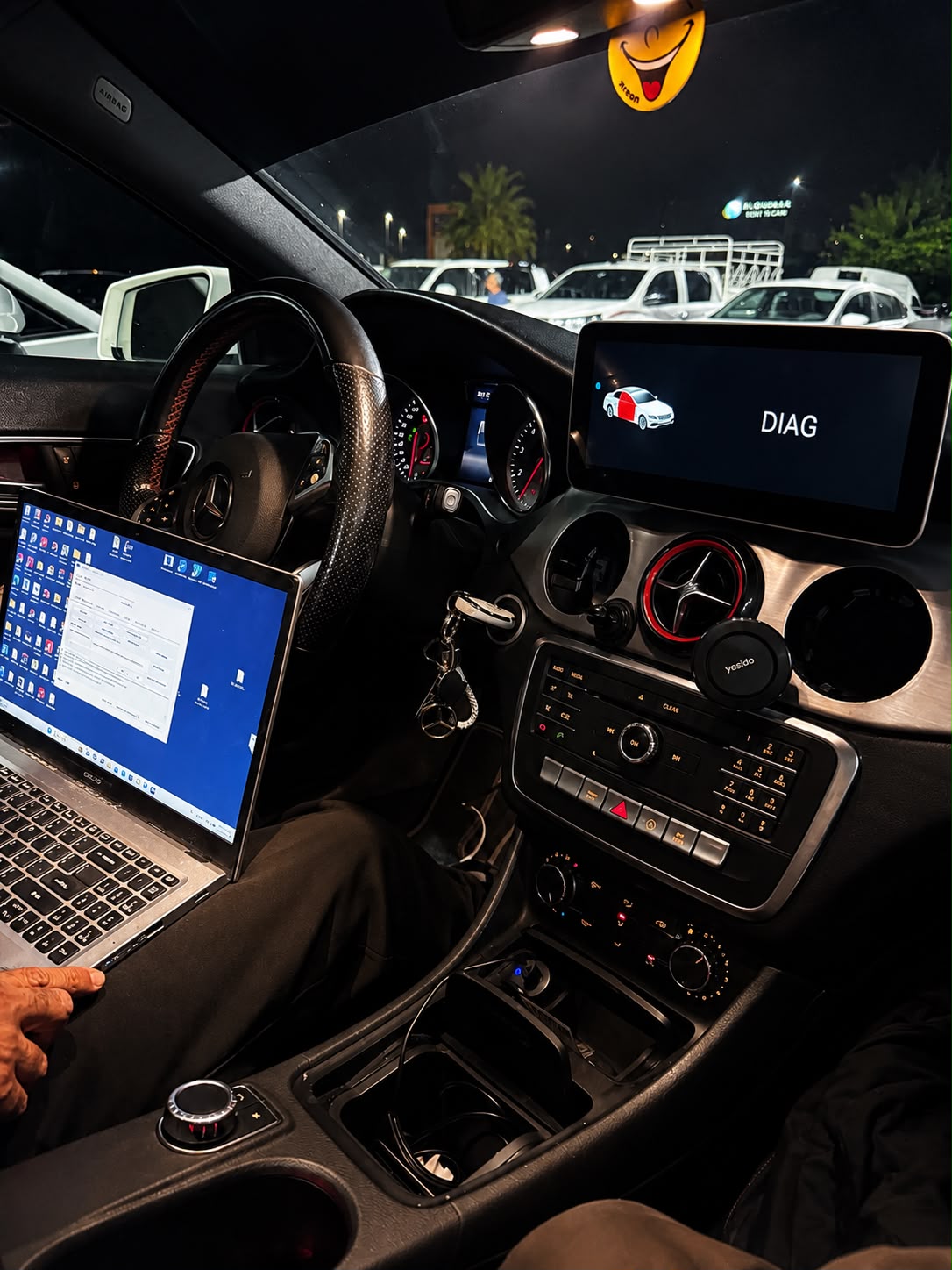 Coding a Mercedes CLA250 head unit with DTS Monaco via OBD port in Dubai