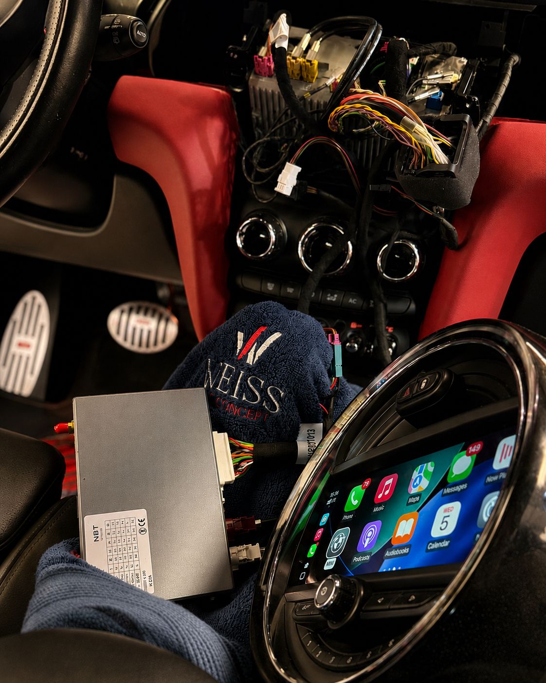 MINI Cooper CarPlay interface module installation in Dubai by Weiss Auto Concept