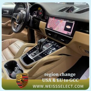 Porsche Cayenne GCC region change and CarPlay coding in Dubai by Weiss Auto Concept