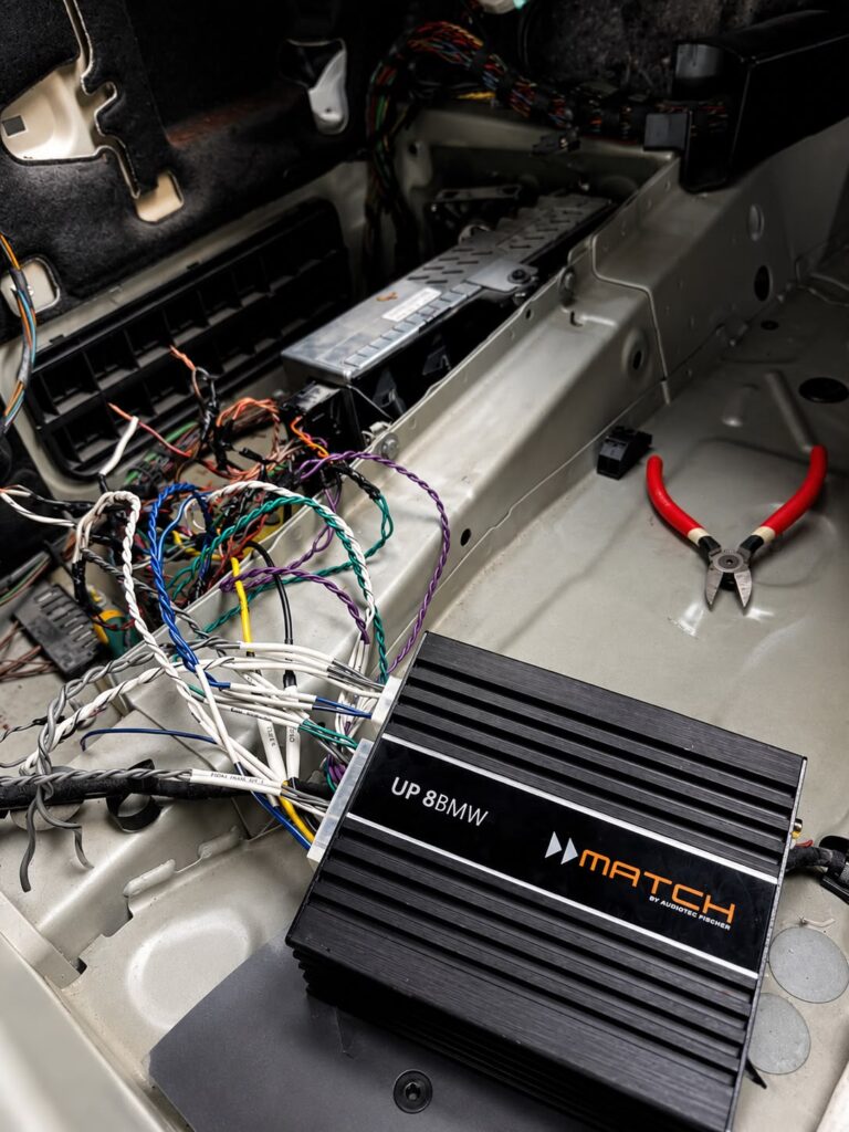Match UP 8BMW DSP amplifier installed in a Rolls-Royce Ghost in Dubai