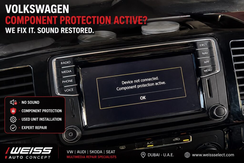 Volkswagen Component Protection Active no sound repair Dubai