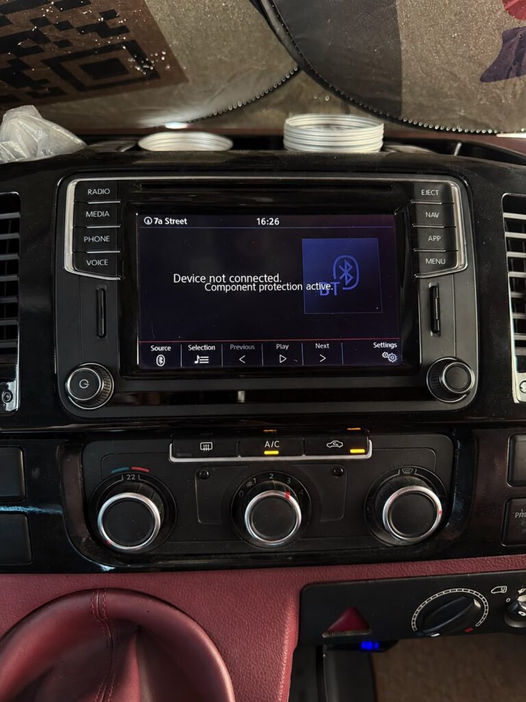 Volkswagen MIB STD2 Component Protection Active screen no sound
