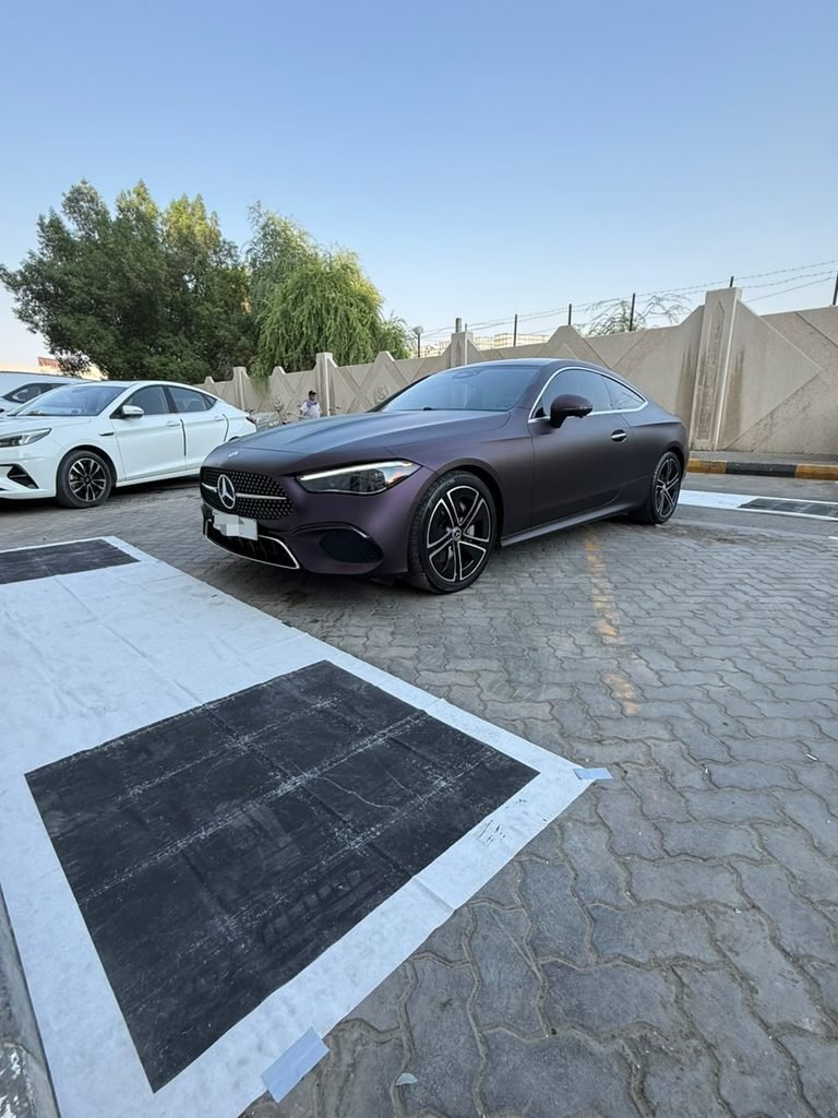 360 camera calibration mats around Mercedes CLE in Dubai