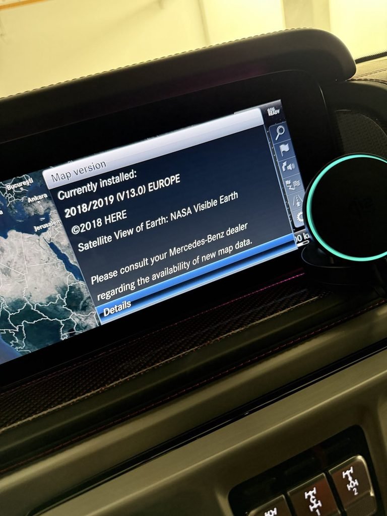 Mercedes G63 NTG5.5 showing old 2018/2019 Europe map before GCC update